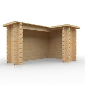 Discover the L-Shaped Cabin Bar 44mm, perfect for entertaining 3-5 guests. Stylish, durable, and customisable, it's the ultimate outdoor bar setup!