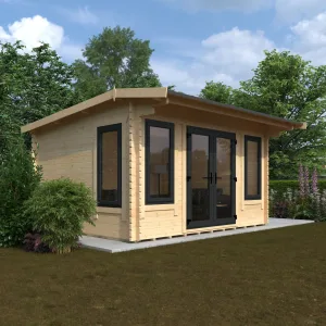 Ewesdale 14×12 log cabin viewed from the left