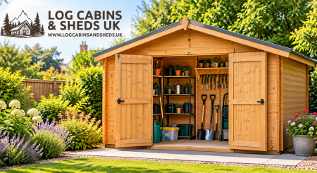 Log Cabins and Sheds UK branded garden shed ventilation graphic